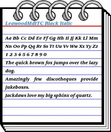 LeawoodMdITC Black Italic Font