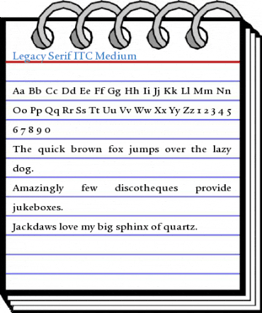 Legacy Serif ITC Medium Font