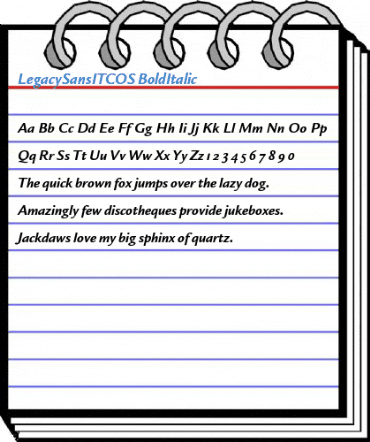 LegacySansITCOS BoldItalic Font
