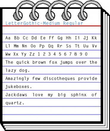 LetterGothic-Medium Regular Font