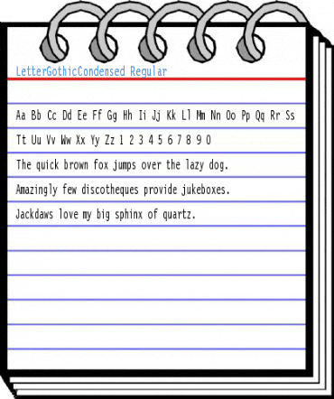 LetterGothicCondensed Regular Font