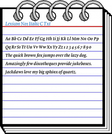 Lexicon No1 Italic C Txt Font