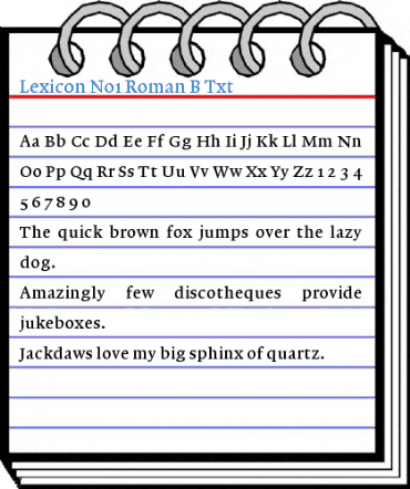 Lexicon No1 Roman B Txt Font