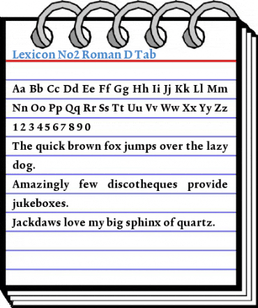 Lexicon No2 Roman D Tab Font