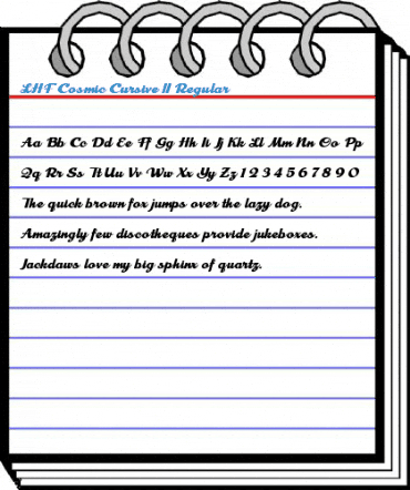 LHF Cosmic Cursive II Regular Font