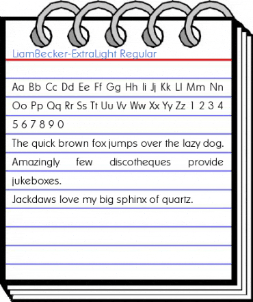 LiamBecker-ExtraLight Regular Font