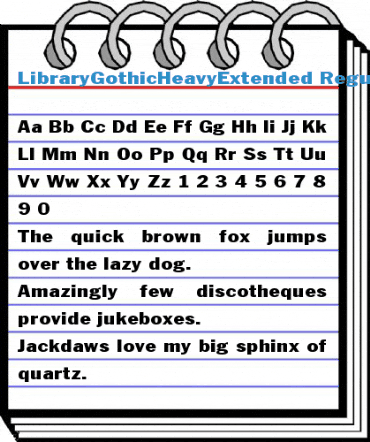 LibraryGothicHeavyExtended Regular Font