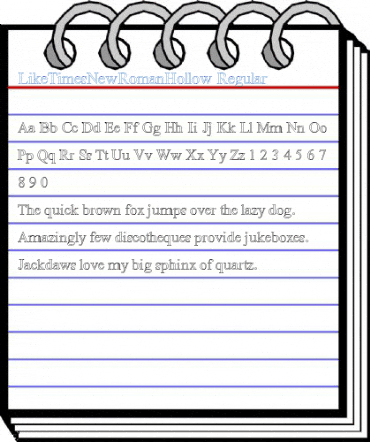 LikeTimesNewRomanHollow Regular Font