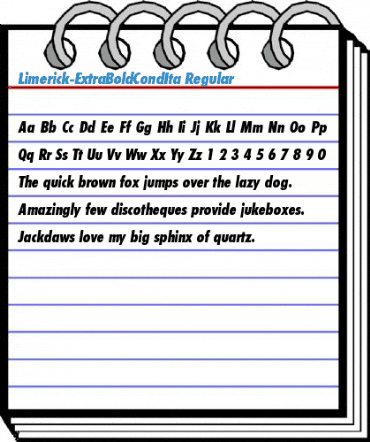 Limerick-ExtraBoldCondIta Regular Font