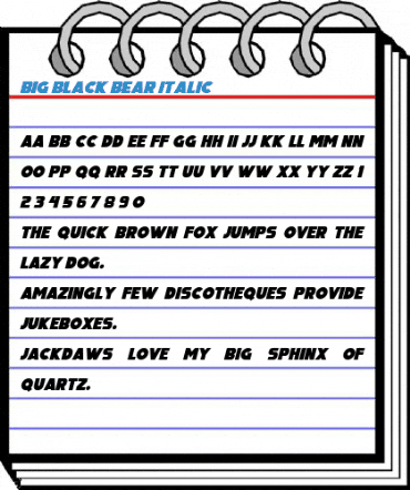 Big Black Bear Italic Font