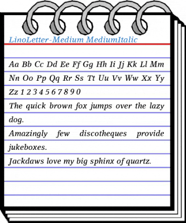 LinoLetter-Medium MediumItalic Font