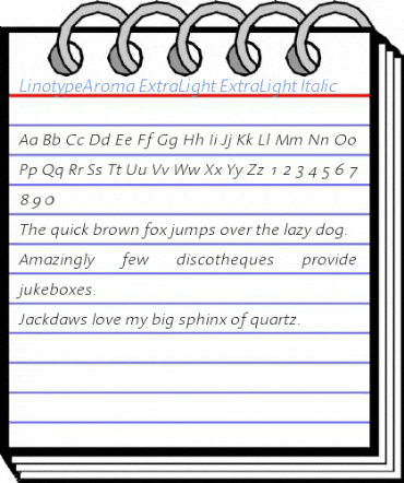 LinotypeAroma ExtraLight ExtraLight Italic Font