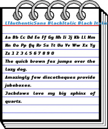 LTAuthenticSans BlackItalic Black Italic Font