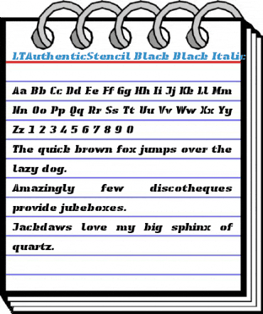 LTAuthenticStencil Black Black Italic Font