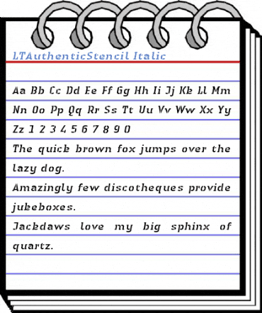 LTAuthenticStencil Italic Font