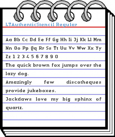 LTAuthenticStencil Regular Font