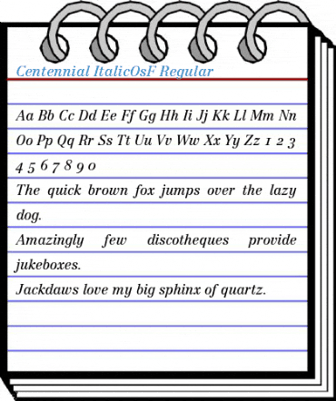 Centennial ItalicOsF Regular Font