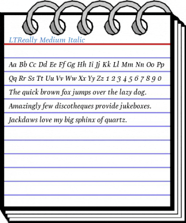 LTReally Medium Italic Font
