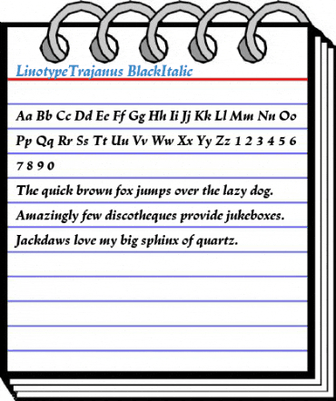 LinotypeTrajanus BlackItalic Font