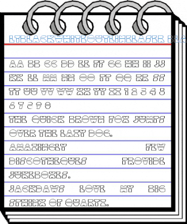 LTBlackWhiteOutLineLaser Black Font
