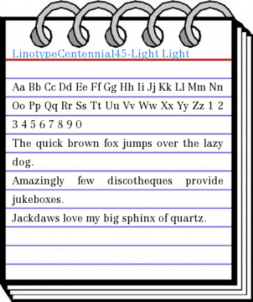 LinotypeCentennial45-Light Light Font