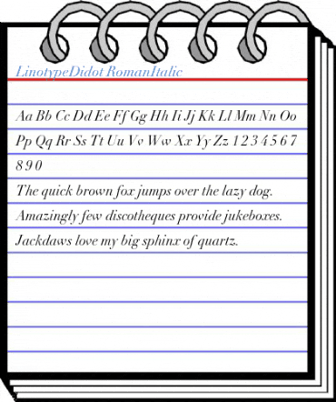 LinotypeDidot RomanItalic Font