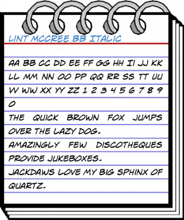 Lint McCree BB Italic Font