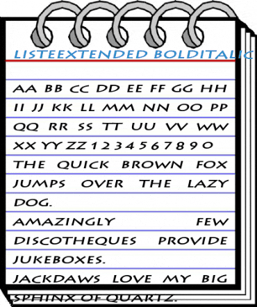 ListeExtended BoldItalic Font