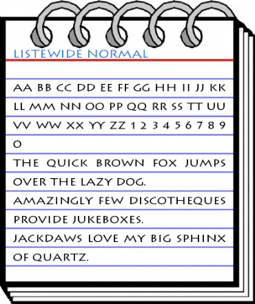 ListeWide Normal Font