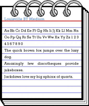 Louisville BT Medium Font