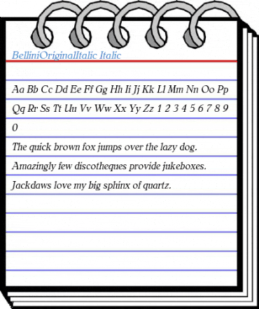 BelliniOriginalItalic Italic Font