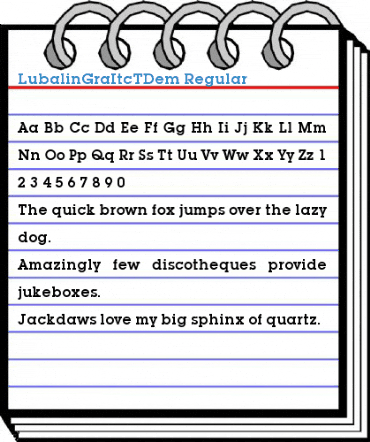 LubalinGraItcTDem Regular Font