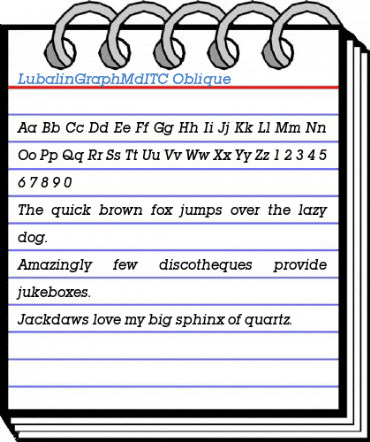 LubalinGraphMdITC Oblique Font