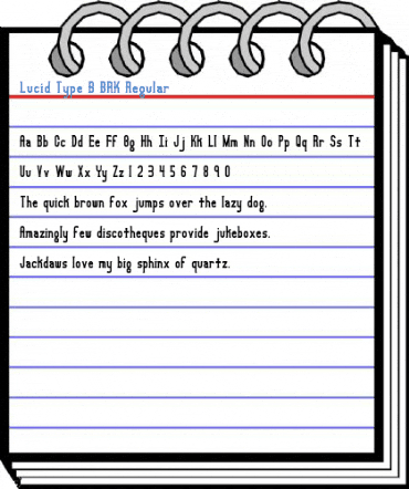 Lucid Type B BRK Regular Font