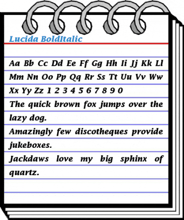 Lucida BoldItalic Font