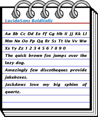 LucidaSans BoldItalic Font