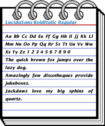 LucidaSans-BoldItalic Regular Font