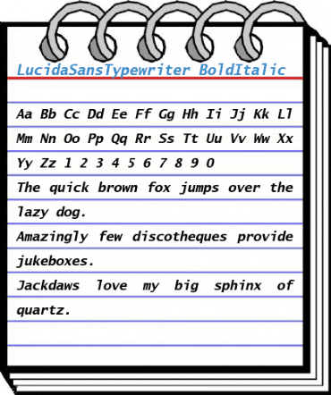 LucidaSansTypewriter BoldItalic Font