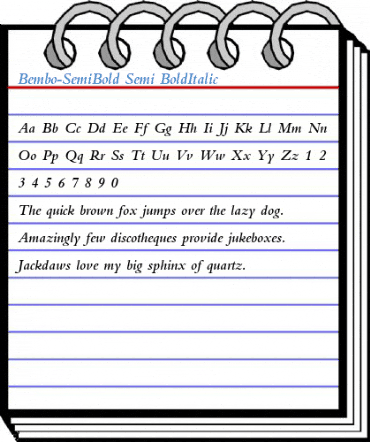 Bembo-SemiBold Semi BoldItalic Font
