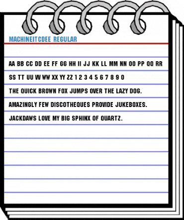 MachineItcDEE Regular Font