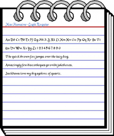 MacHumaine-Light Regular Font