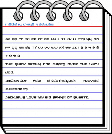 Made in China Regular Font