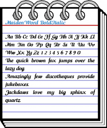 MaidenWord BoldItalic Font