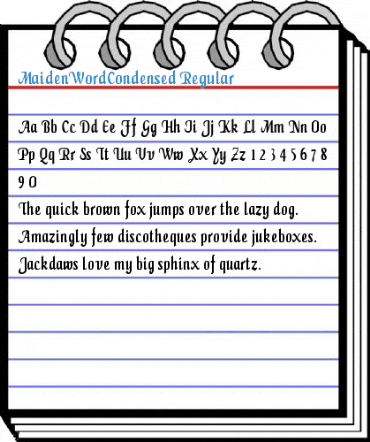 MaidenWordCondensed Regular Font