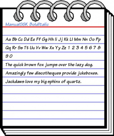 ManualSSK BoldItalic Font