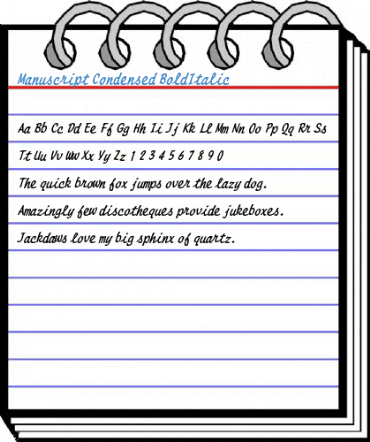 Manuscript Condensed BoldItalic Font