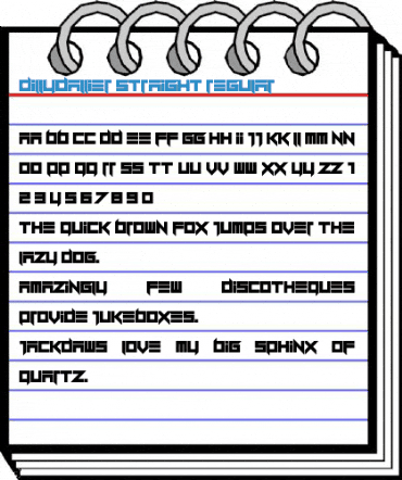 Dillydallier Straight Regular Font