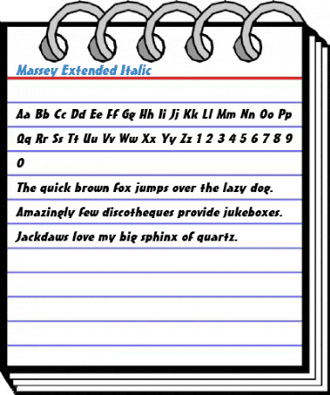 Massey Extended Italic Font