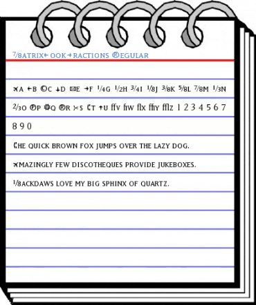 MatrixBookFractions Regular Font