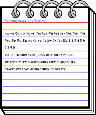 MatrixFractions Roman Font